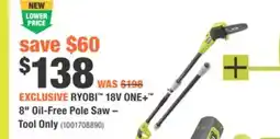 Home Depot RYOBI 18V ONE+ 8 Oil-Free Pole Saw offer