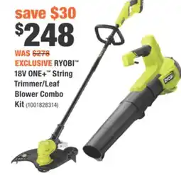 Home Depot RYOBI 18V ONE+ String Trimmer/Leaf Blower Combo Kit offer