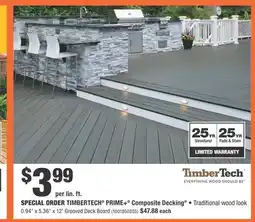 Home Depot TIMBERTECH PRIME+* Composite Decking offer