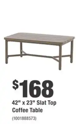 Home Depot 42 x 23 Slat Top Coffee Table offer