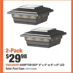 Home Depot HAMPTON BAY 4 x 4 or 6 x 6 LED Solar Post Caps offer