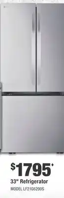 Home Depot LG 33 Refrigerator offer