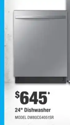 Home Depot SAMSUNG 24 Dishwasher offer
