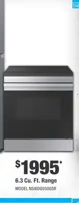 Home Depot SAMSUNG 6.3 Cu. Ft. Range offer