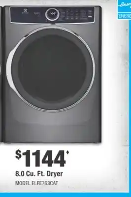 Home Depot ELECTROLUX 8.0 Cu. Ft. Dryer offer