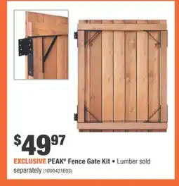 Home Depot PEAK Fence Gate Kit offer