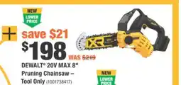 Home Depot DEWALT 20V MAX 8 Pruning Chainsaw offer