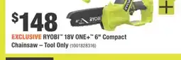 Home Depot RYOBI 18V ONE+ 6 Compact Chainsaw – Tool Only offer