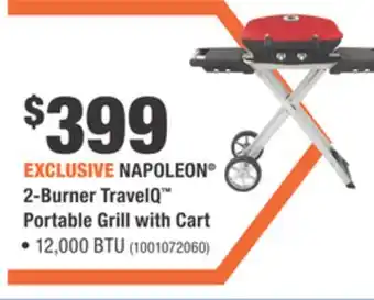 Home Depot NAPOLEON 2-Burner TravelQ Portable Grill with Cart offer
