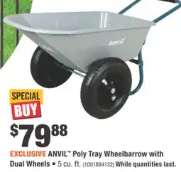 Home Depot ANVIL Poly Tray Wheelbarrow with Dual Wheels offer