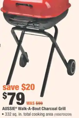 Home Depot AUSSIE Walk-A-Bout Charcoal Grill offer