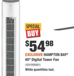 Home Depot HAMPTON BAY 40 Digital Tower Fan offer