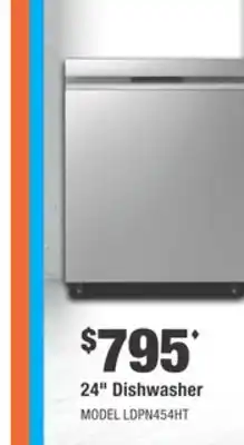 Home Depot LG 24 Dishwasher offer