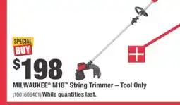 Home Depot MILWAUKEE M18 String Trimmer offer