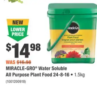 Home Depot MIRACLE-GRO Water Soluble All Purpose Plant Food 24-8-16 offer