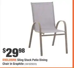 Home Depot Sling Stack Patio Dining Chair in Graphite offer
