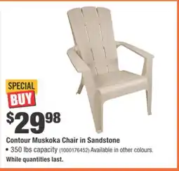Home Depot Contour Muskoka Chair in Sandstone offer
