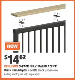 Home Depot 3-PACK PEAK RAILBLAZERS Drink Rail Adapter offer