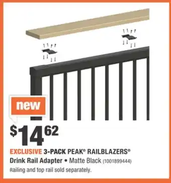 Home Depot 3-PACK PEAK RAILBLAZERS Drink Rail Adapter offer