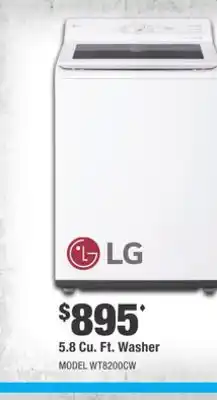 Home Depot LG 5.8 Cu. Ft. Washer offer