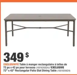 Home Depot STYLEWELL 72 x 42 Rectangular Patio Slat Dining Table offer