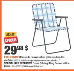 Home Depot STYLEWELL Cains Folding Sling Conversation Chair offer