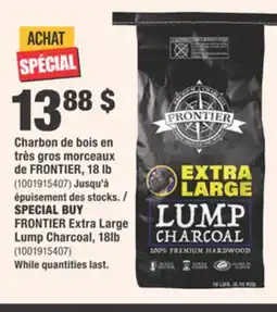 Home Depot FRONTIER Extra Large Lump Charcoal, 18lb offer