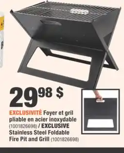 Home Depot HDG Stainless Steel Foldable Fire Pit and Grill offer