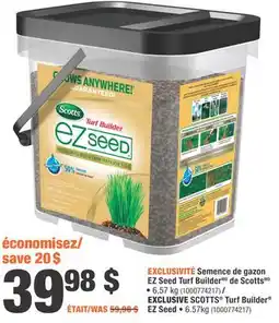 Home Depot EXCLUSIVE SCOTTS Turf Builder EZ Seed offer