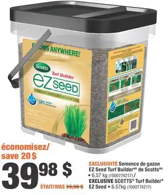 Home Depot EXCLUSIVE SCOTTS Turf Builder EZ Seed offer