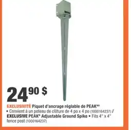 Home Depot PEAK Adjustable Ground Spike offer