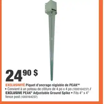 Home Depot PEAK Adjustable Ground Spike offer