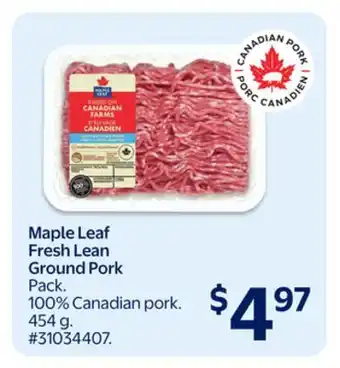 Walmart Maple Leaf Fresh Lean Ground Pork offer