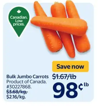 Walmart Bulk Jumbo Carrots offer