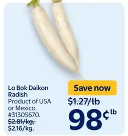 Walmart Lo Bok Daikon Radish offer