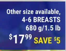 M & M Food Market Boneless, Skinless Chicken Breasts (1.5lb) offer