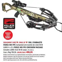 Canadian Tire FIERCE 405 FPS CROSSBOW PACKAGE Includes LUMIX 4x32 IR-W scope offer