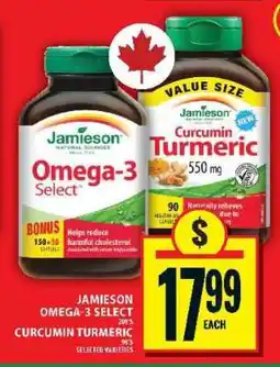 Food Basics Jamieson Omega-3 Select / Curcumin Turmeric offer