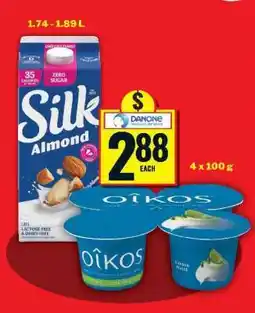 Food Basics Silk Almond Milk & Oikos Yogurt offer