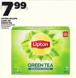 Loblaws Lipton yellow label or green tea offer