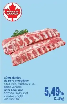 Wholesale Club Pork back ribs offer