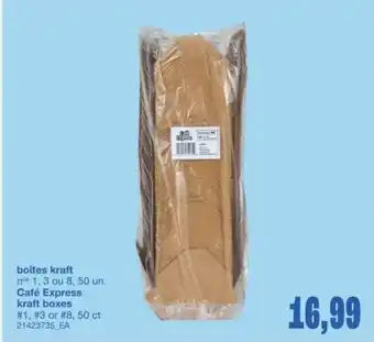 Wholesale Club Café Express kraft boxes offer