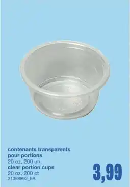 Wholesale Club Clear portion cups offer