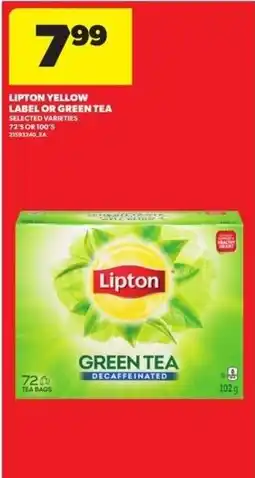 Real Canadian Superstore Lipton yellow label or green tea offer