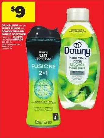 Real Canadian Superstore Gain flings or super flings, downy or gain fabric softener, sheets or breads offer