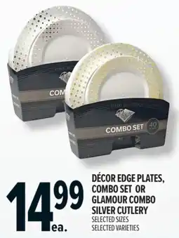 Metro Décor edge plates, combo set or glamour combo silver cutlery offer