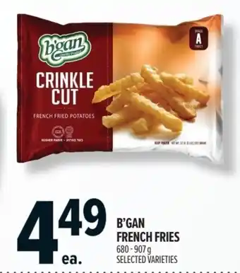Metro B'gan french fries offer
