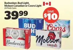 Calgary Co-op Budweiser, Bud Light, Molson Canadian or Coors Light offer