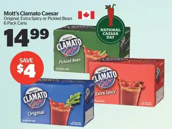 Calgary Co-op Mott's Clamato Caesar Original, Extra Spicy or Pickled Bean offer