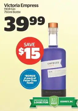 Calgary Co-op Victoria Empress 1908 Gin offer